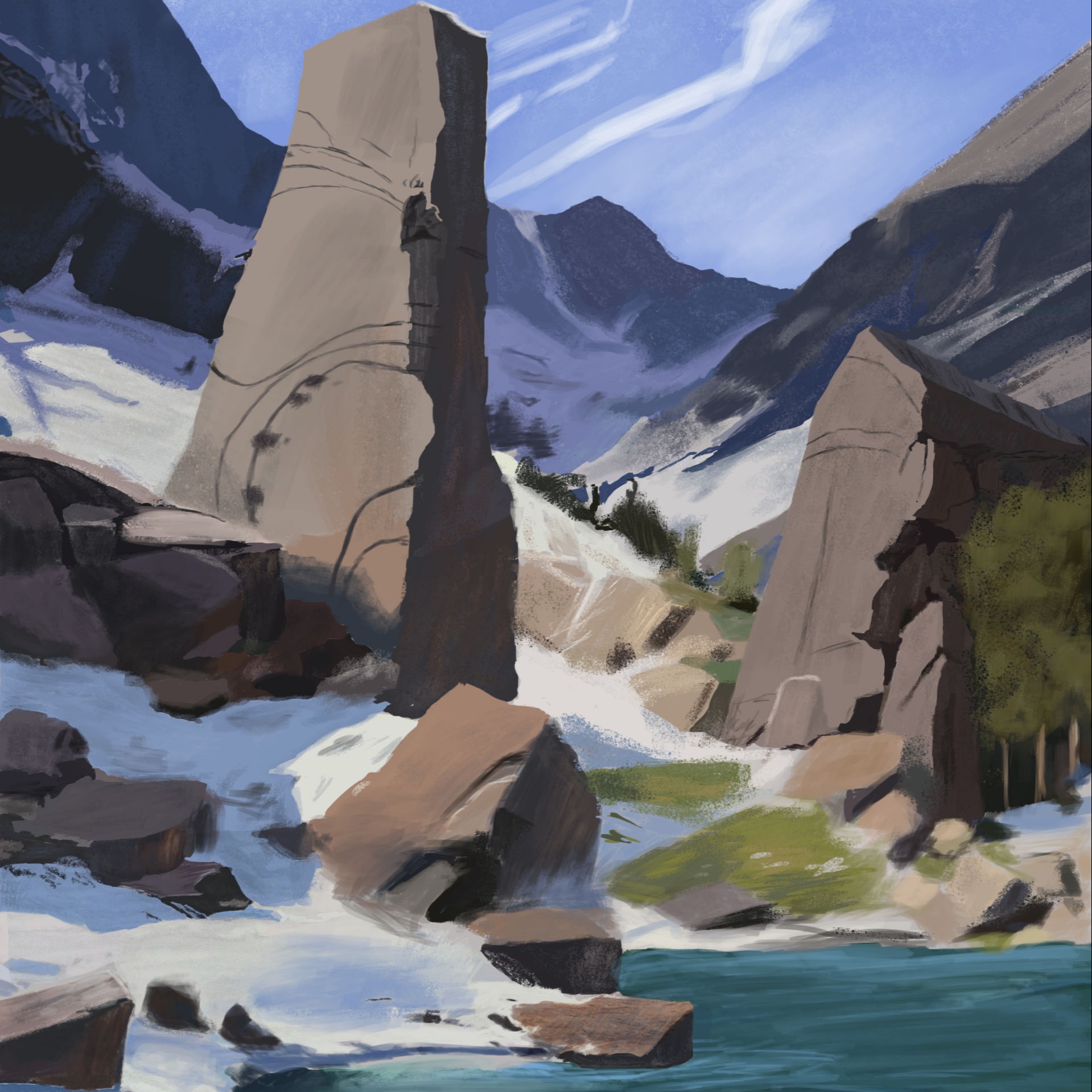 Rocks and Trees Study